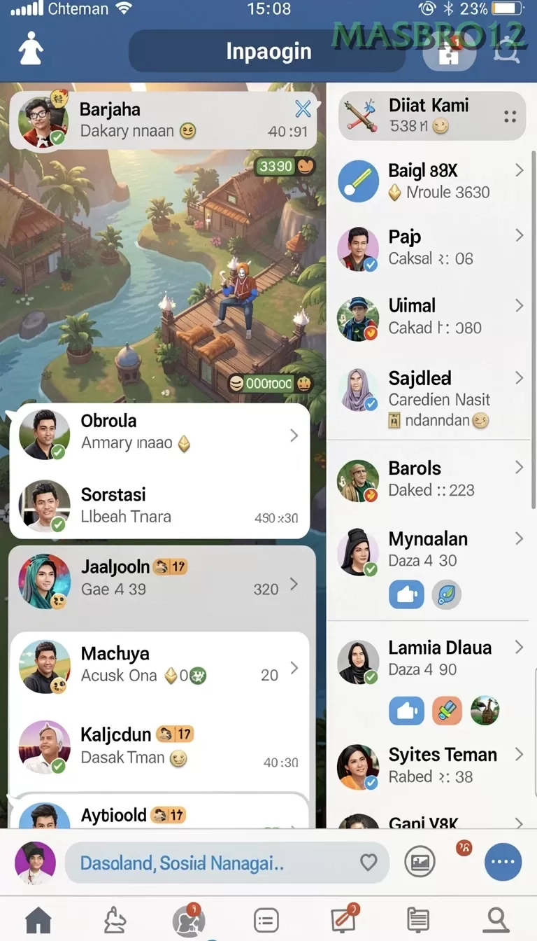 Cuplikan layar AJO89 — menu navigasi